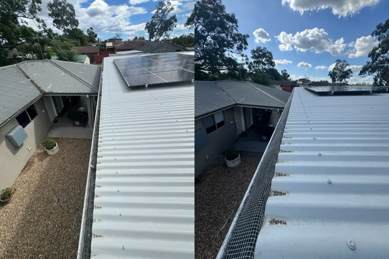 Side-by-side gutter and roofline views