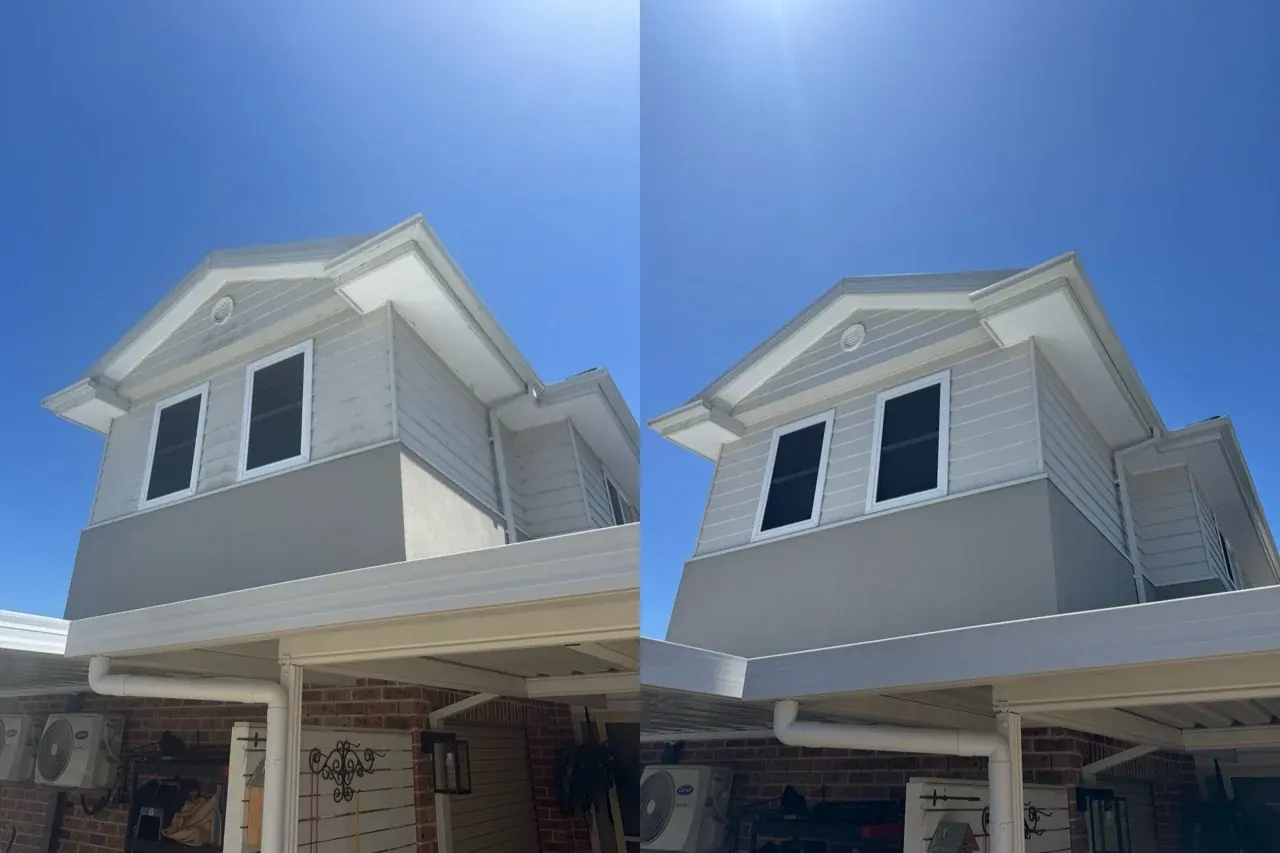 Side-by-side house exterior views